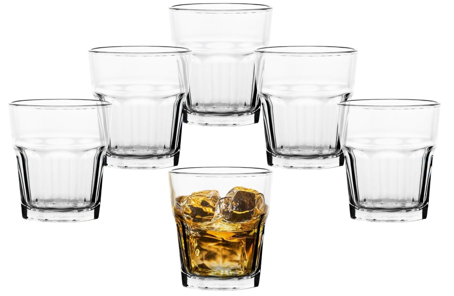 Double Old Fashioned Whiskey Glass - Drinking Glasses - 12 oz. Crystal Clear Glass Cups for on the Rocks Drinks - Unique Gifts for Men