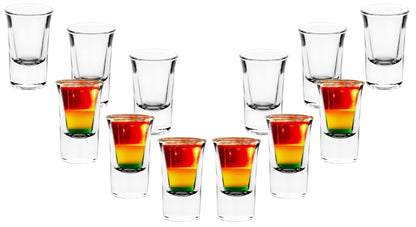 Shot Glass with Heavy Base - Clear Drinking Glasses for Liquors - 1 Ounce, Glass Cups for Whiskey, Vodka and Tequila - Unique Gift for Him