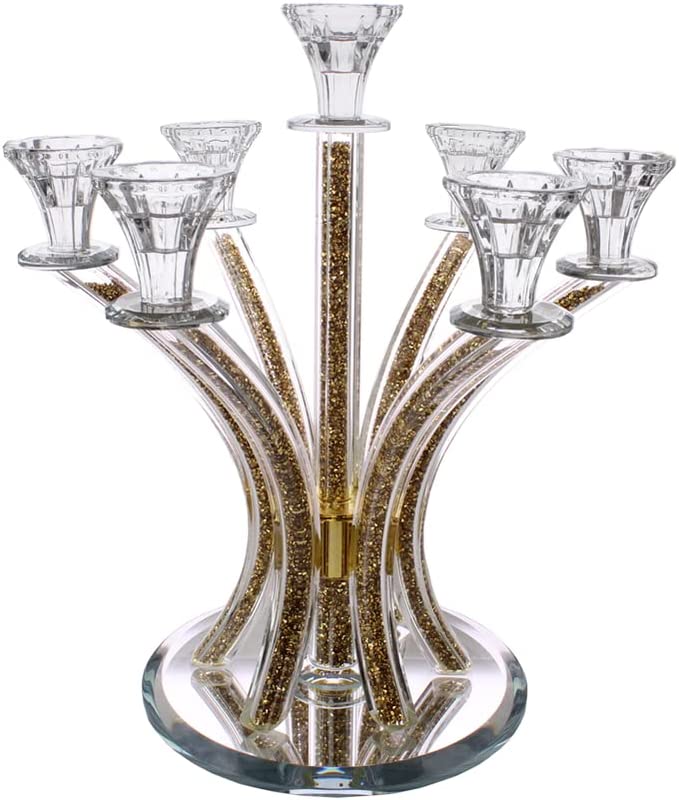Judaica Crystal Candelabra 7 Arms