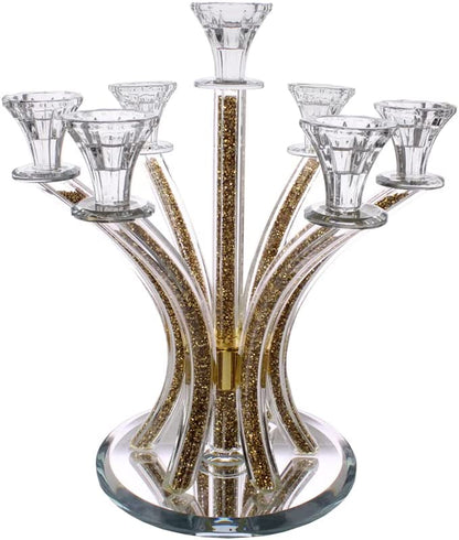 Judaica Crystal Candelabra 7 Arms