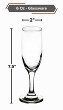 GIFTS PLAZA Clear Flute Glassware 6 Ounce - Set of 4 Stemmed Champagne Glasses - Transparent Glass for Wine and Beverages - Elegant Drinkware for Special Occasion, Birthday, Party and Weddings