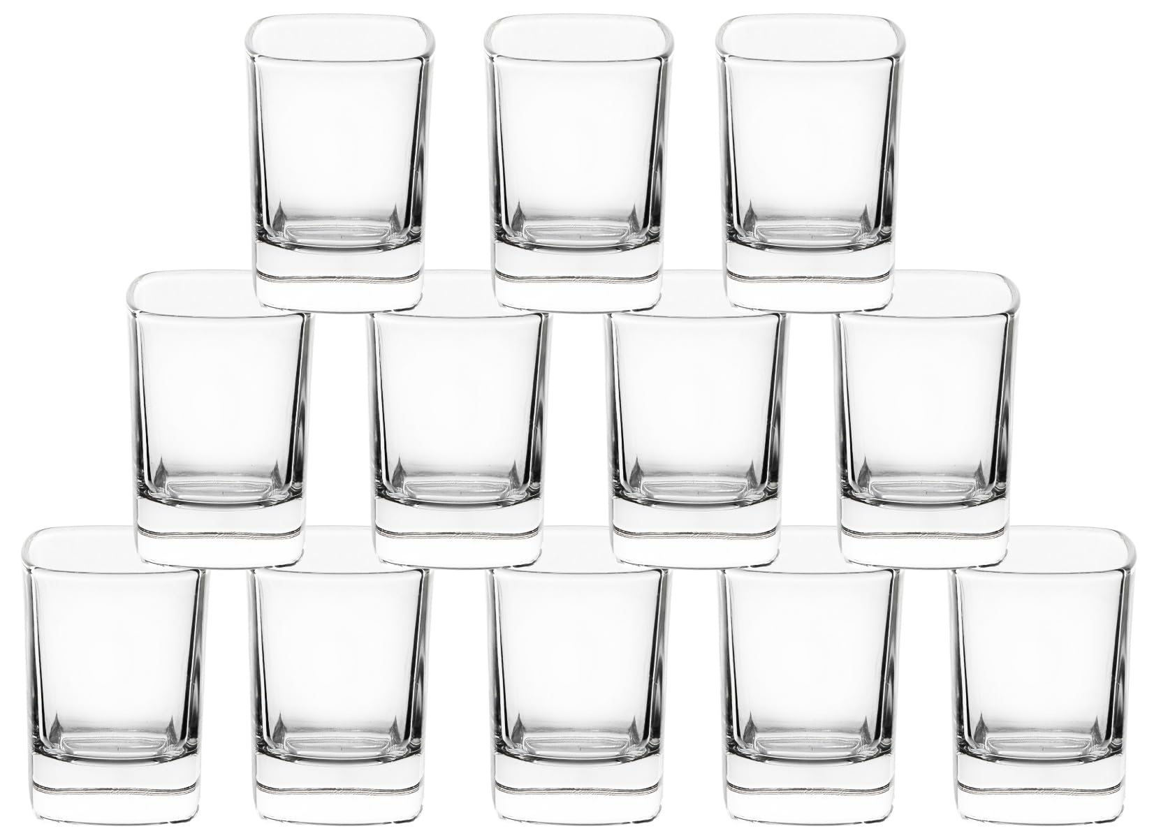 GIFTS PLAZA Shot Glasses - 2 oz. Square Shot Glass with Heavy Base - Crystal Clear Drinking Glass for Tequila, Espresso Martini and Drinks - Gift for Men, Father's Day Gift