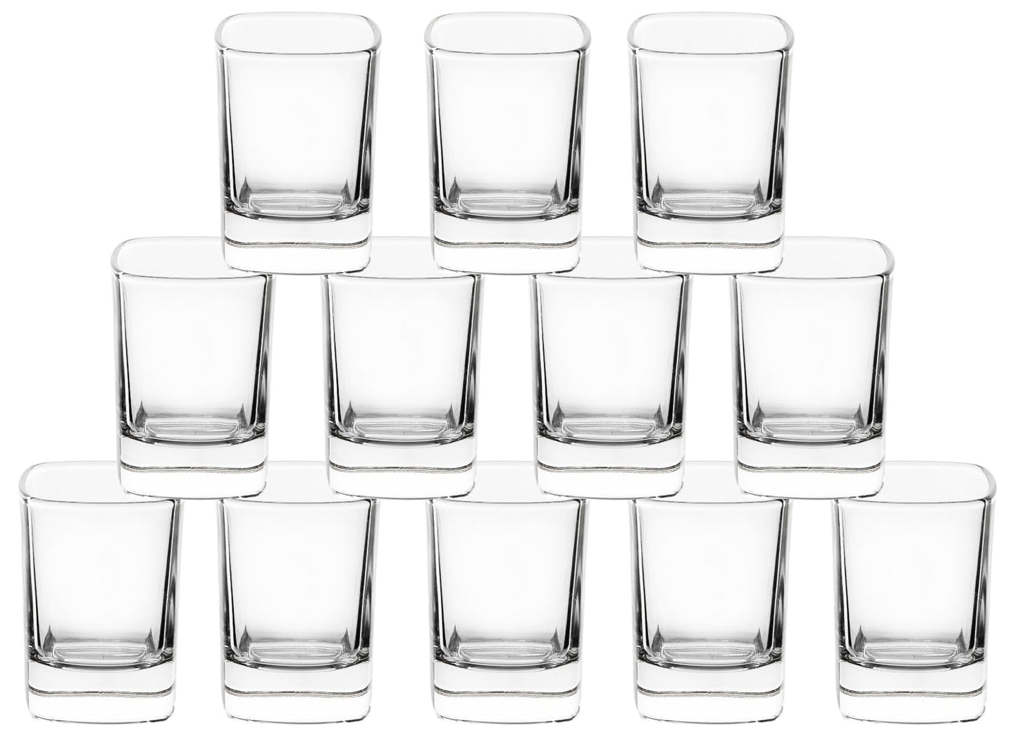 GIFTS PLAZA Shot Glasses - 2 oz. Square Shot Glass with Heavy Base - Crystal Clear Drinking Glass for Tequila, Espresso Martini and Drinks - Gift for Men, Father's Day Gift