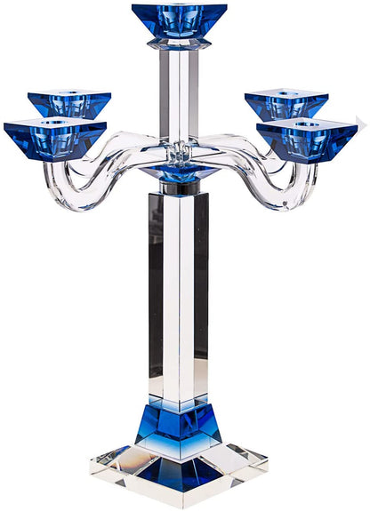 Judaica Crystal Candelabra 5 Arms