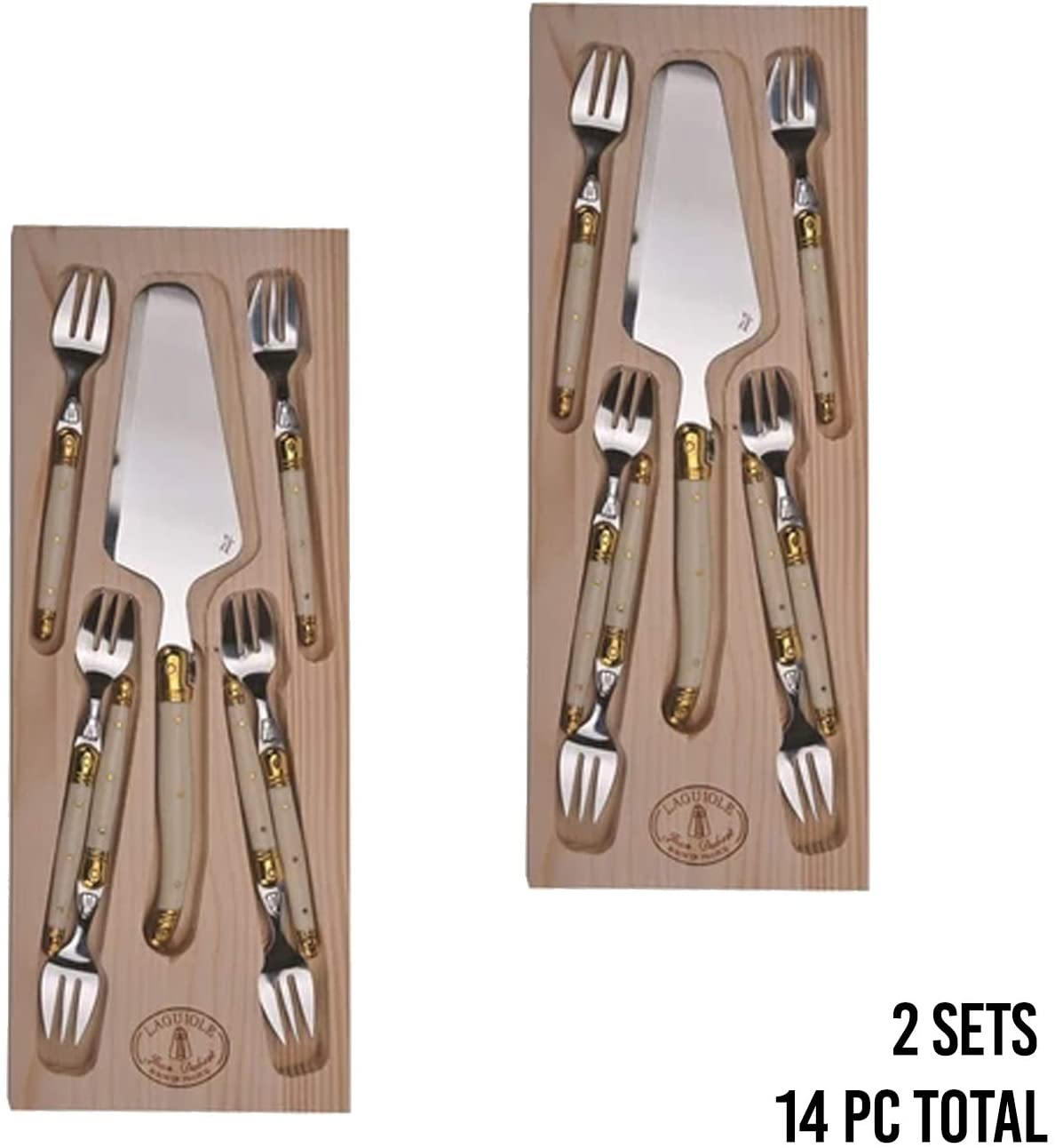 Laguiole Stainless Steel Flatware - Specialty Serving Set - Breakfast and Cake Set Bundle