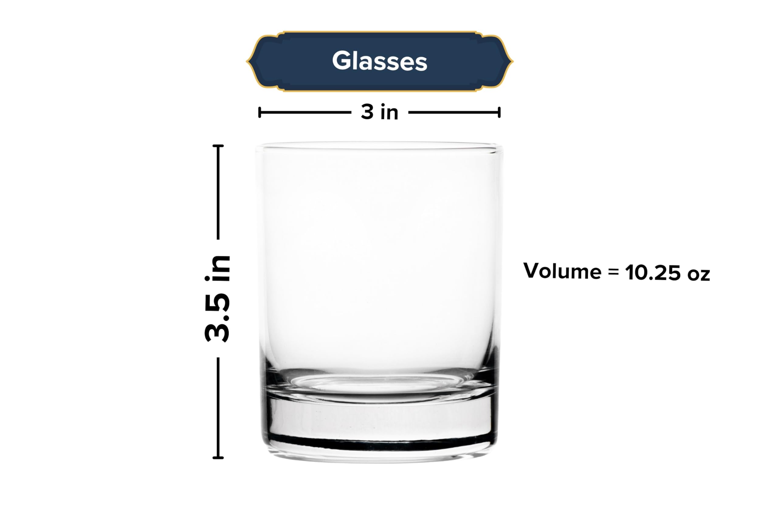 Rocks Stemless Juice Glasses – 10.25 Ounce Modern Clear Glassware – Perfect Drinking Glasses for Water, Juice, Cocktails, Whiskey, and Everyday Use