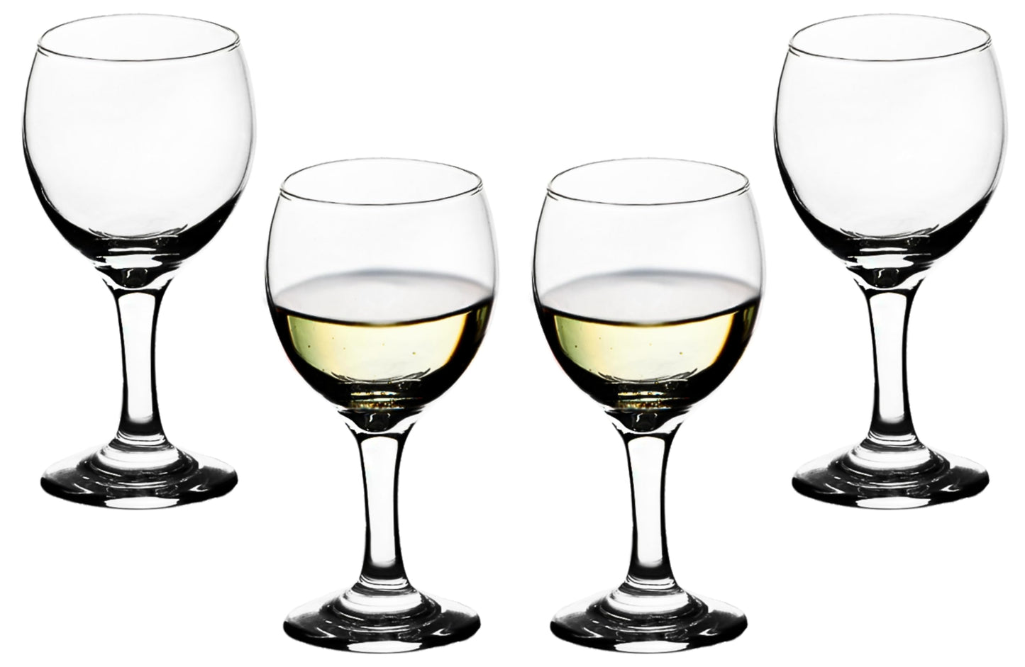 GIFTS PLAZA Goblet Glasses - 7.25 Ounce Modern Stemmed Glassware -Crystal Clear Drinking Glass for Cocktails, Mocktails, Champagne, Wine and More - Ideal for Home, Kitchen and Bar