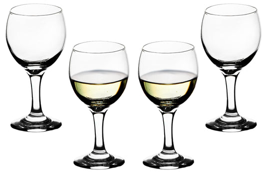 GIFTS PLAZA Goblet Glasses - 7.25 Ounce Modern Stemmed Glassware -Crystal Clear Drinking Glass for Cocktails, Mocktails, Champagne, Wine and More - Ideal for Home, Kitchen and Bar