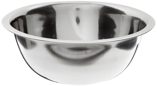 Thunder Group SLMB003 Mixing Bowl, 3 Quart Capacity, Flat Base, Curved Lip, Economy Stainless Steel, Mirror Finish, Pack of 24