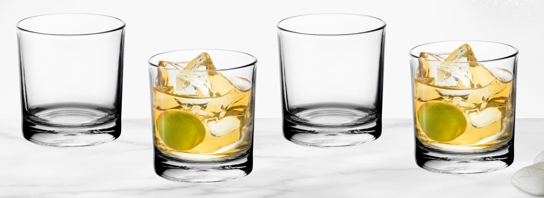 Old Fashioned Glasses - 10 Ounce, Rocks Glassware for Serving Spirits, Cocktails, Whiskey and More - Ideal for Bar, Kitchen or as a Thoughtful Gift