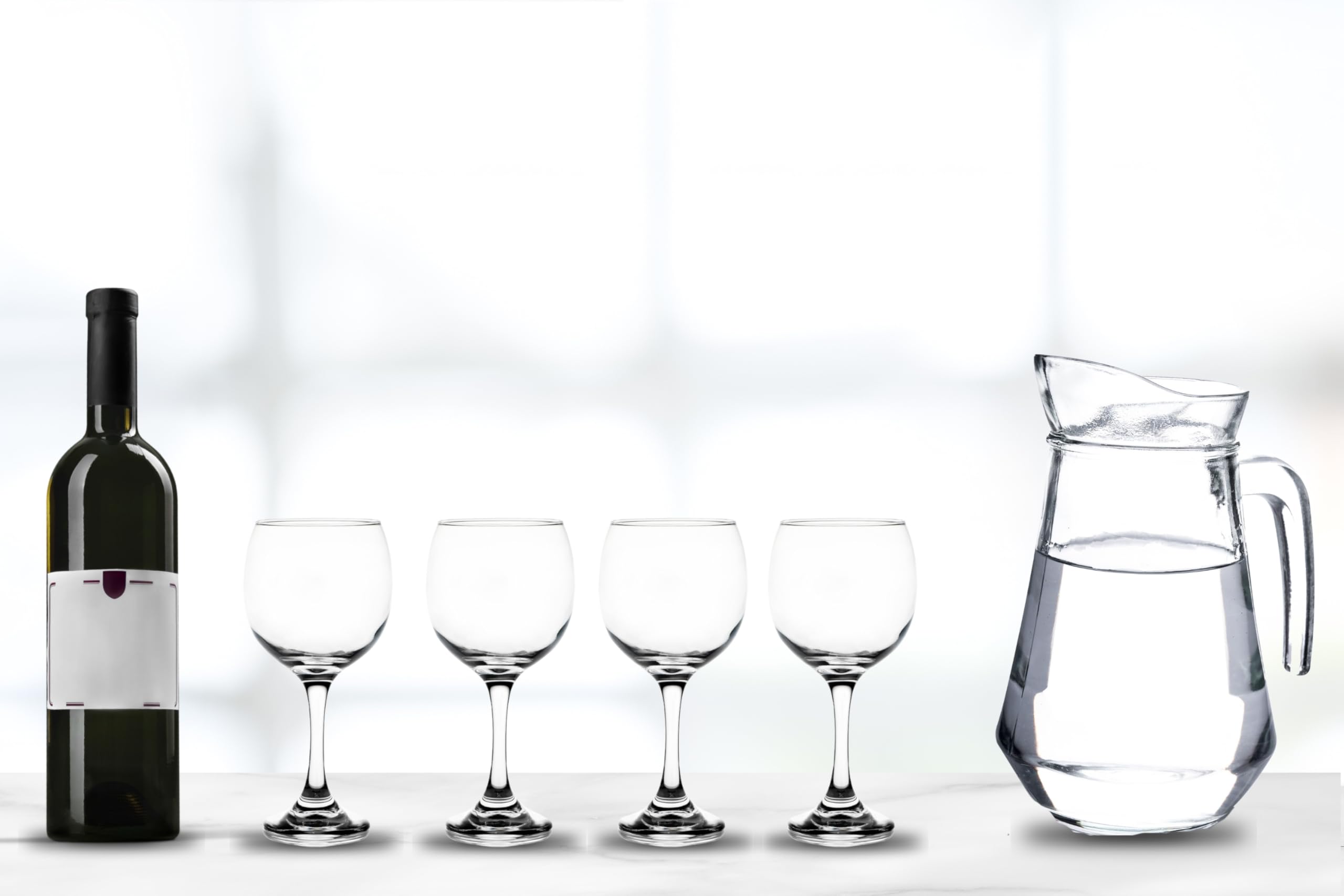 Wine Glasses – 20 Ounce Modern Crystal Clear Stemmed Goblets – Perfect Drinking Glassware for Water, Red Wine, White Wine, Champagne, Cocktails and More