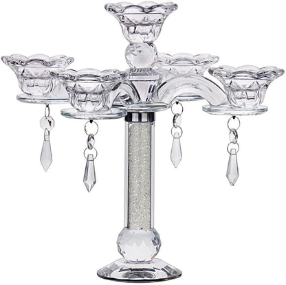 Judaica Crystal Candelabra 5 Arms