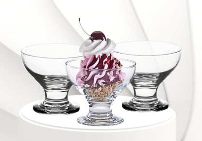 Elegant Ice Cream Glass Bowls - Small Dessert Cups - 8 ounce, Dessert Bowls for Sundae, Fruits, Salad, and Puddings - Perfect addition to your Kitchen Set Dishes , Parties, and Catering