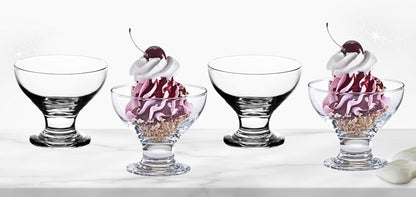 Elegant Ice Cream Glass Bowls - Small Dessert Cups - 8 ounce, Dessert Bowls for Sundae, Fruits, Salad, and Puddings - Perfect addition to your Kitchen Set Dishes , Parties, and Catering