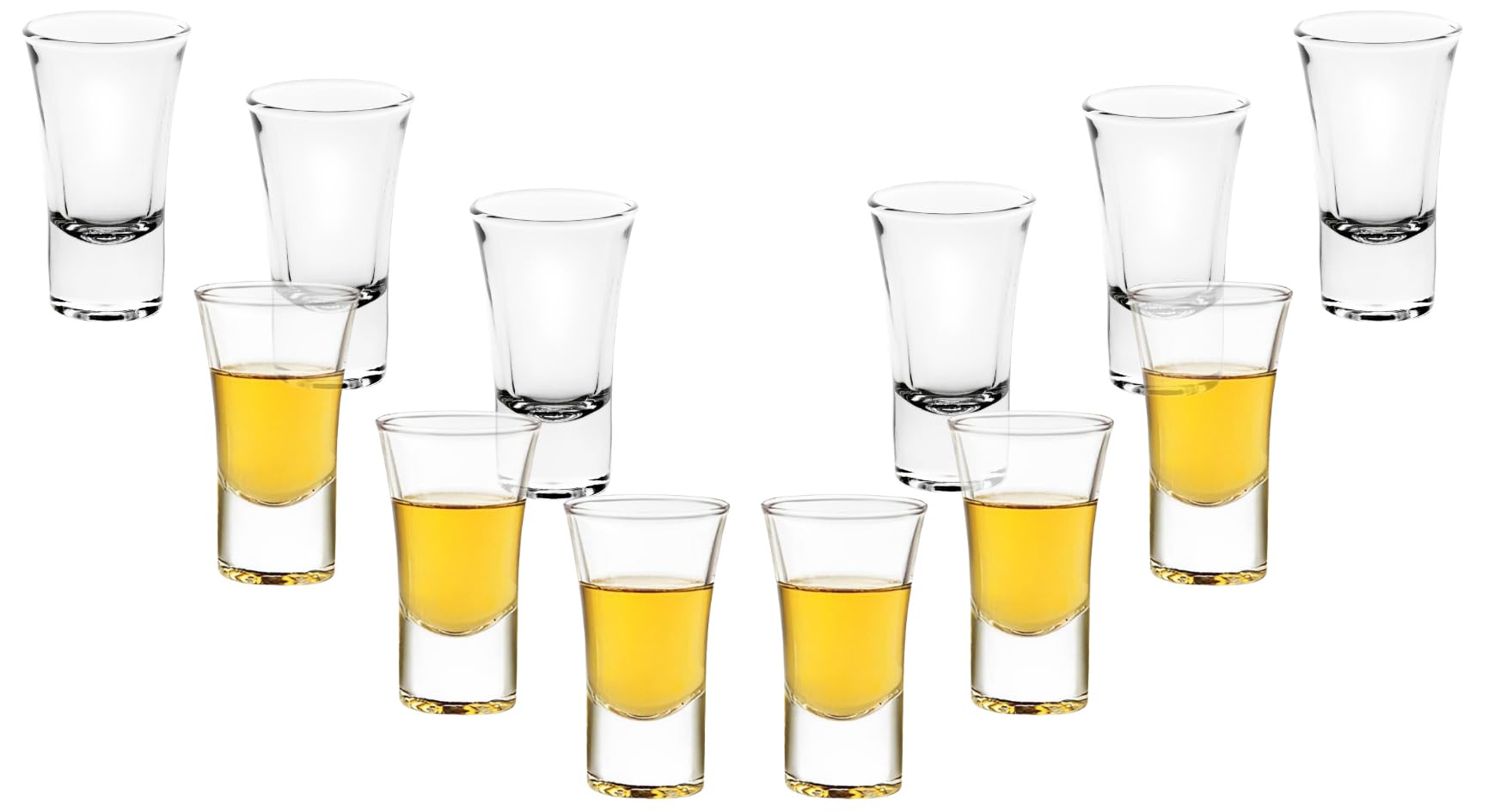 Shot Glasses - 2 Ounce, Clear Shot Glass with Heavy Base - Drinking Glasses for Vodka, Tequila, Whiskey, Soju and Liquors - Ideal for Bar