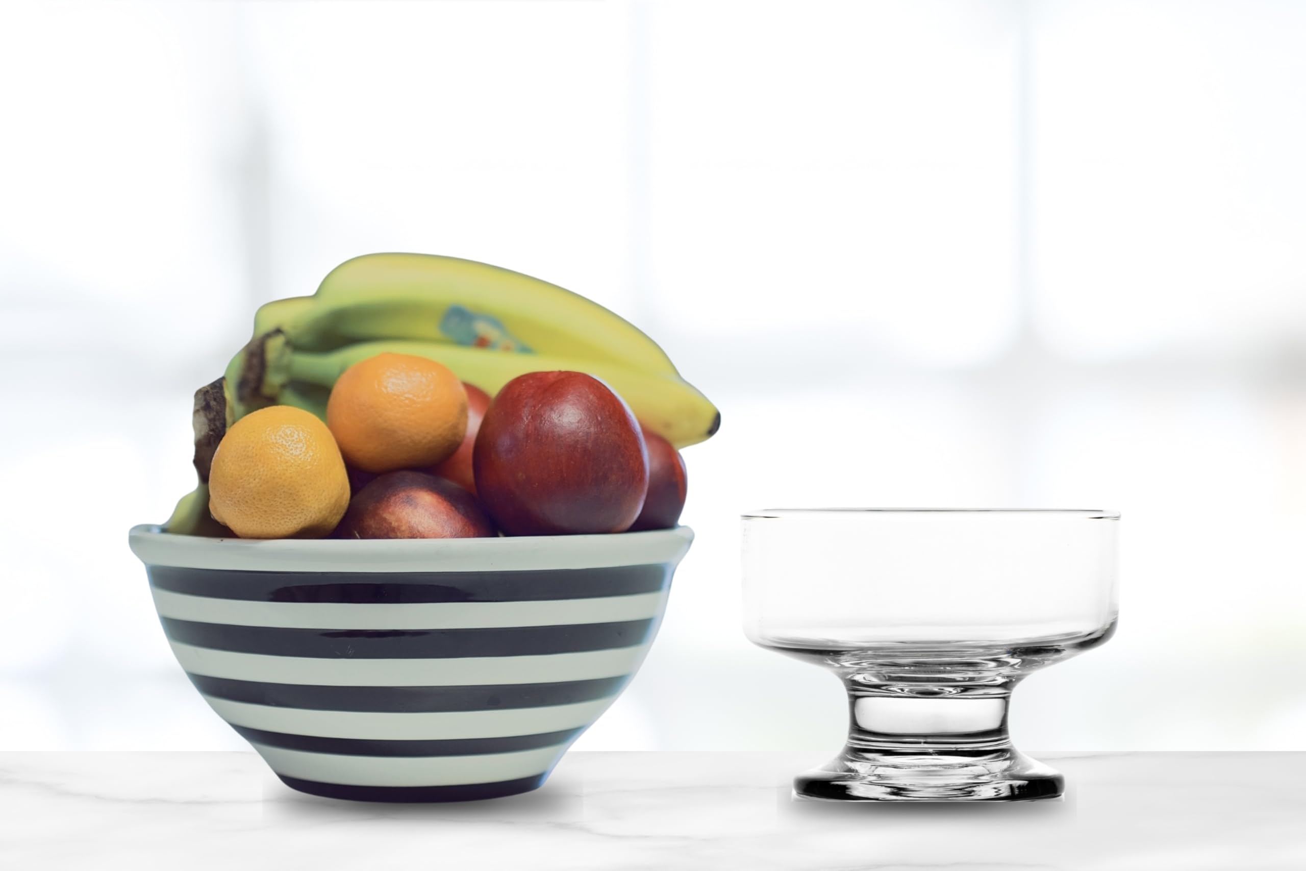 Ice Cream Glass Bowls – 7 Ounce Perfect Dessert Glass Bowls for Snacks, Fruit, Ice Cream, Sundae and More – Elegant Dinnerware for Dining and Parties