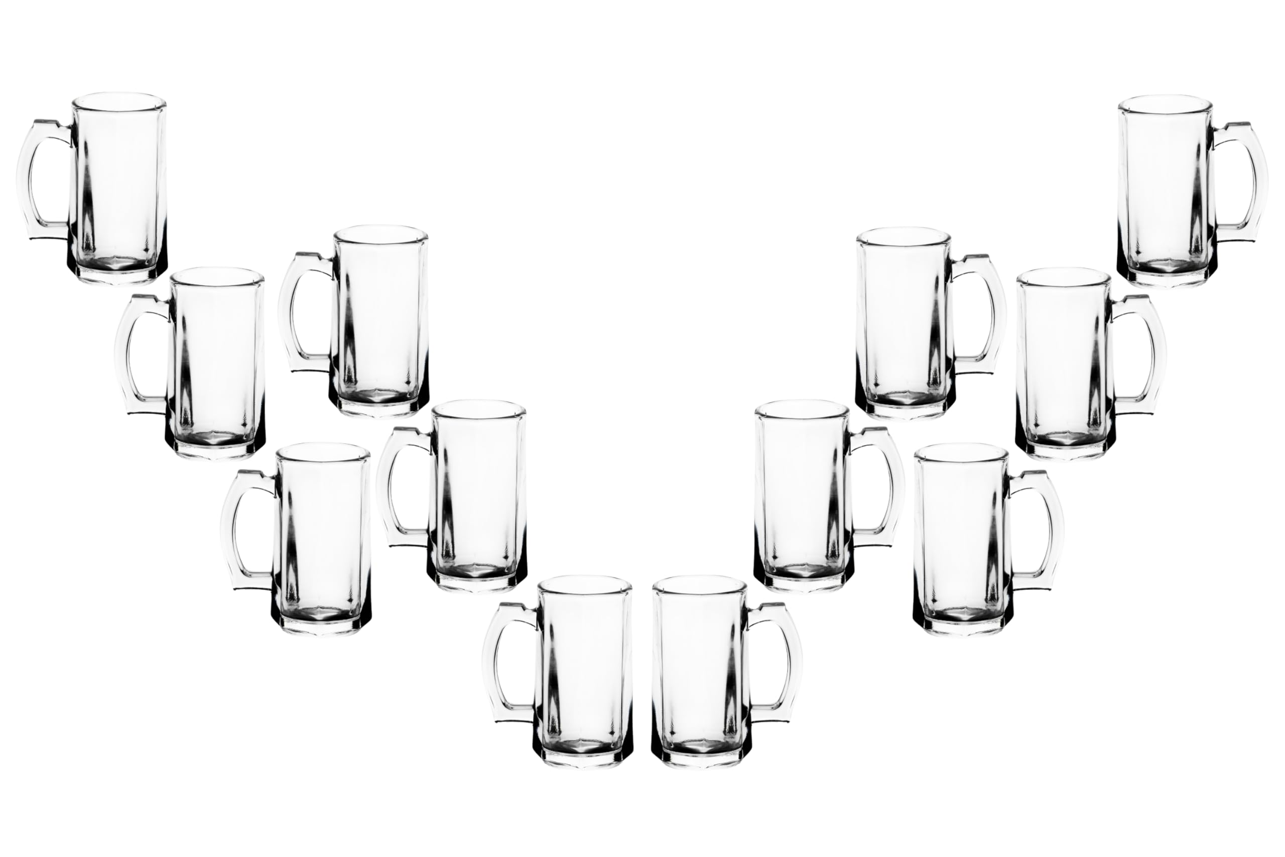 Beer Glasses -14 Ounce Beer Mugs for American and Scottish Ales, Mug Root Beer, Clear Glassware, Modern Glass Mugs with Handles, Ideal for Bar Sets and Tankards
