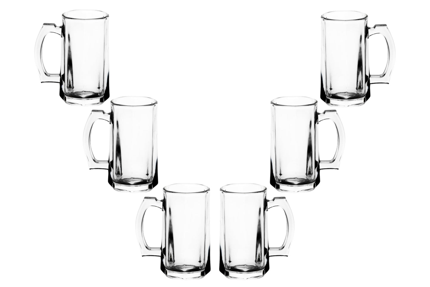 Beer Glasses -14 Ounce Beer Mugs for American and Scottish Ales, Mug Root Beer, Clear Glassware, Modern Glass Mugs with Handles, Ideal for Bar Sets and Tankards