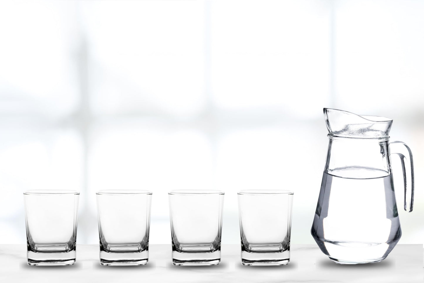 Rocks Glasses – 10 Ounce Modern Stemless Whiskey Drinking Glasses, Square Shot Glasses perfect for Cocktails, Bourbon, Margarita, or Beer – Versatile Glassware Set