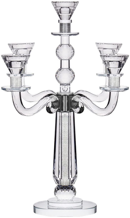 Judaica Crystal Candelabra 5 Arms