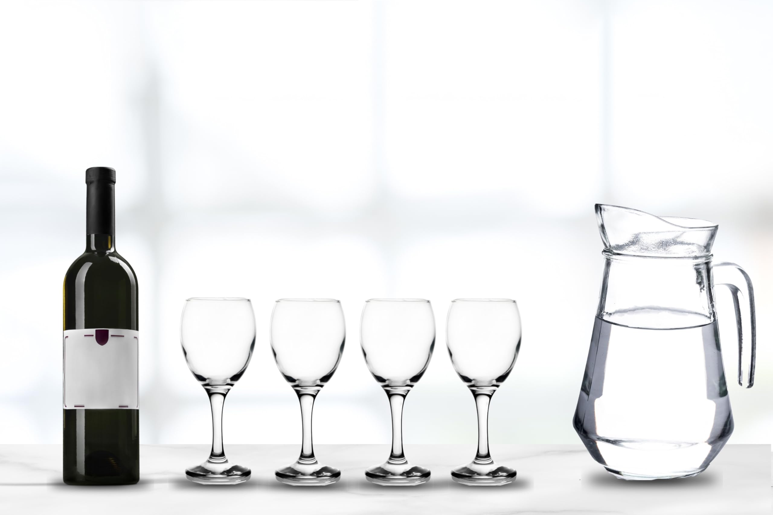 Wine Glasses – 8.25 Ounce Crystal Clear Stemmed Goblets, Perfect for Red Wine, Champagne and Cocktails – Elegant Glassware for Parties and Everyday Use