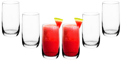 Hiball Drinking Glasses, 12 Ounce - Set of 4, Crystal Clear Tumbler Glass for Water, Juice and Mixed Cocktails Drinks - Drinkware for Home and Bar