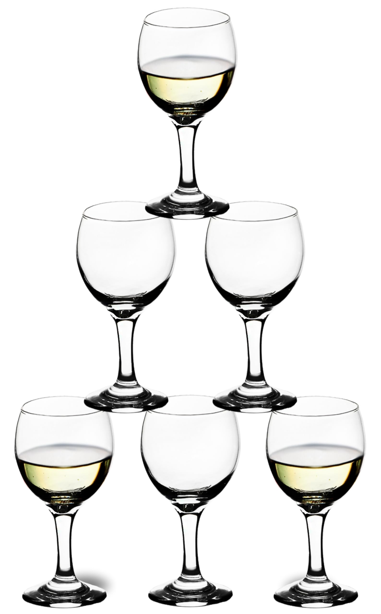 GIFTS PLAZA Goblet Glasses - 7.25 Ounce Modern Stemmed Glassware -Crystal Clear Drinking Glass for Cocktails, Mocktails, Champagne, Wine and More - Ideal for Home, Kitchen and Bar