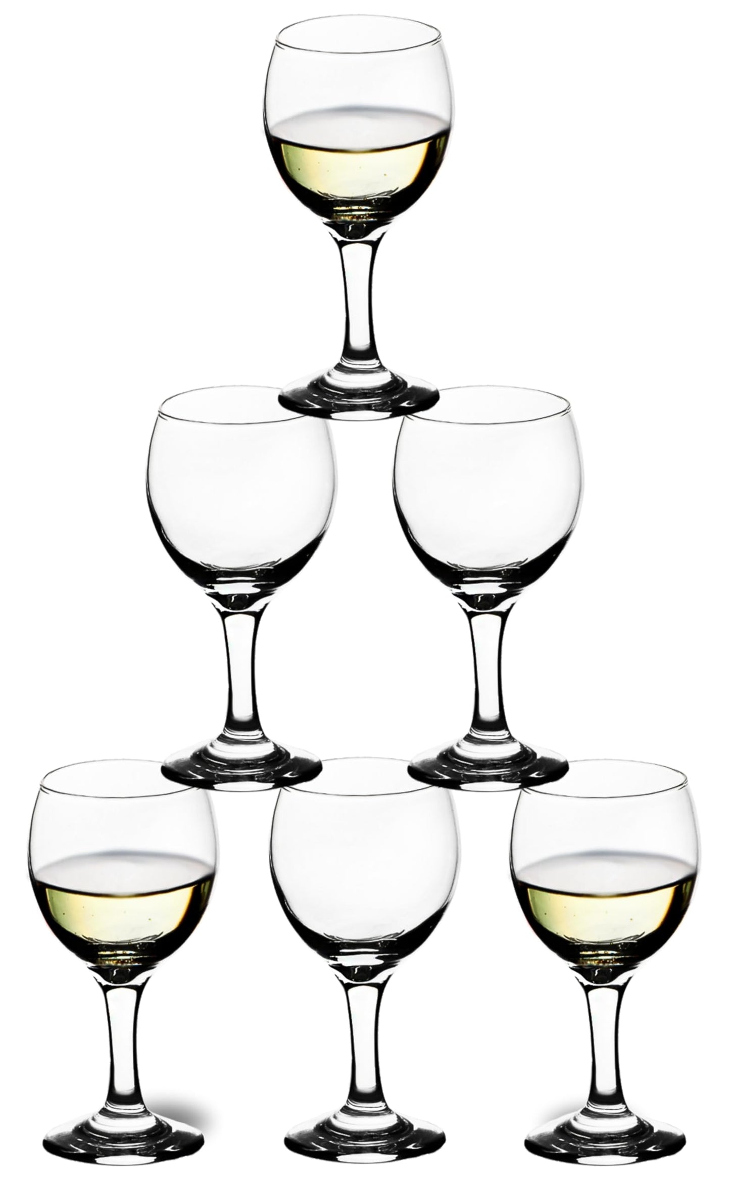 GIFTS PLAZA Goblet Glasses - 7.25 Ounce Modern Stemmed Glassware -Crystal Clear Drinking Glass for Cocktails, Mocktails, Champagne, Wine and More - Ideal for Home, Kitchen and Bar