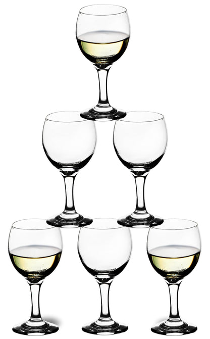 GIFTS PLAZA Goblet Glasses - 7.25 Ounce Modern Stemmed Glassware -Crystal Clear Drinking Glass for Cocktails, Mocktails, Champagne, Wine and More - Ideal for Home, Kitchen and Bar