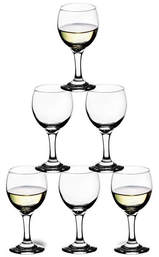 GIFTS PLAZA Goblet Glasses - 7.25 Ounce Modern Stemmed Glassware -Crystal Clear Drinking Glass for Cocktails, Mocktails, Champagne, Wine and More - Ideal for Home, Kitchen and Bar