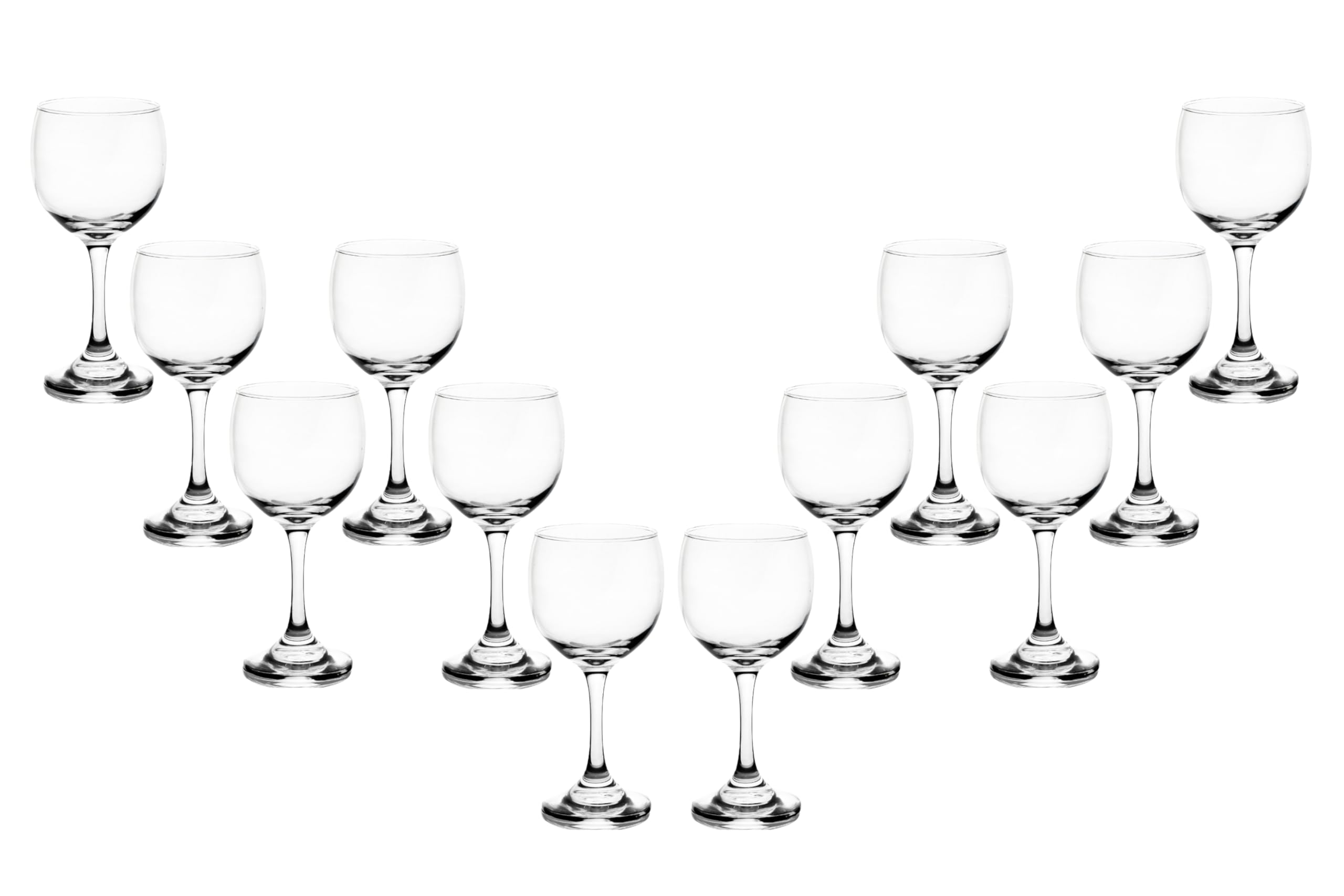 Wine Glasses – 12 Ounce Crystal Clear Goblets, Ideal Drinking Glasses for Water, Red Wine, Cocktails, Champagne, Modern Glassware for Parties