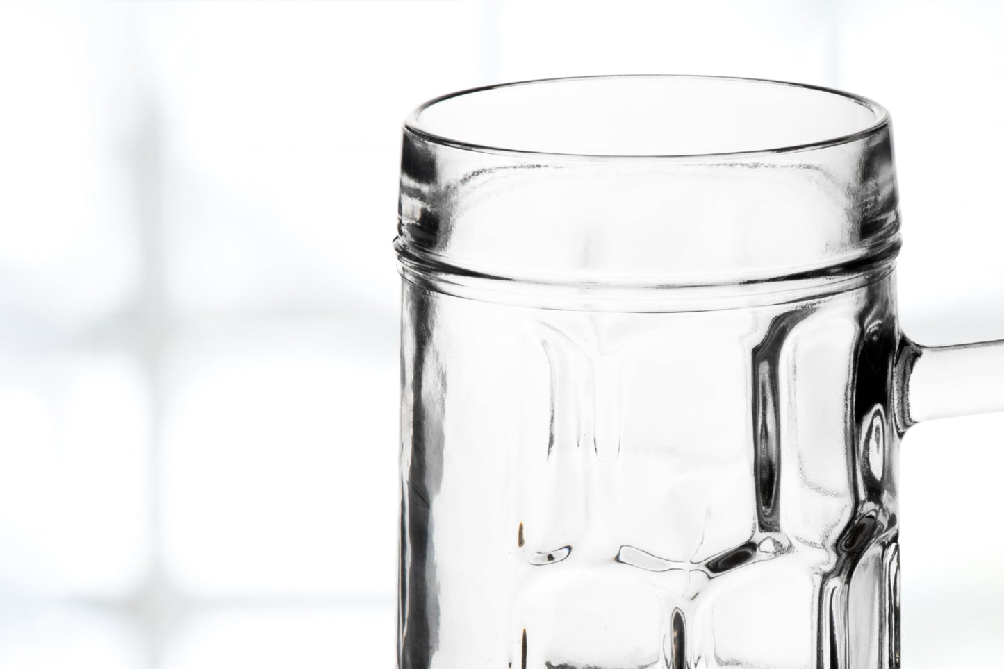 Beer Glasses - 17 Ounce Beer Mugs for Root Beer Floats - Clear Glassware, Dimpled Glass Mugs with Handles, Perfect for Bar Sets, Tankards, American and Scottish Ales, Beer Mug Glasses