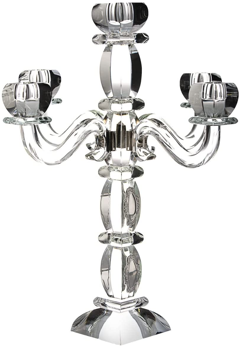Judaica Crystal Candelabra 5 Arms