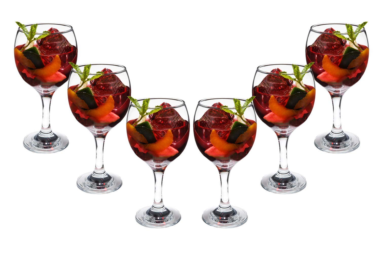 Goblet Glasses - 10 Ounce Clear Glasses with Stem -  Modern Glassware for Cocktails, Martini, Margarita, Champagne and More - Drinking Glass for Home, Kitchen and Bar