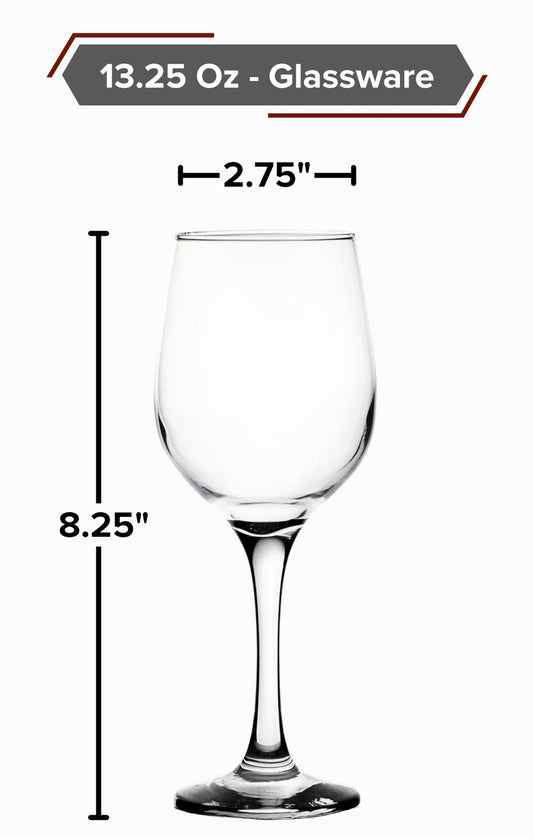 GIFTS PLAZA Crystal Clear Drinkware, 13.25 oz. - Elegant Wine Drinking Glasses for Mocktails, Cocktails, Water, and Other Beverages - Gift for Him or Her
