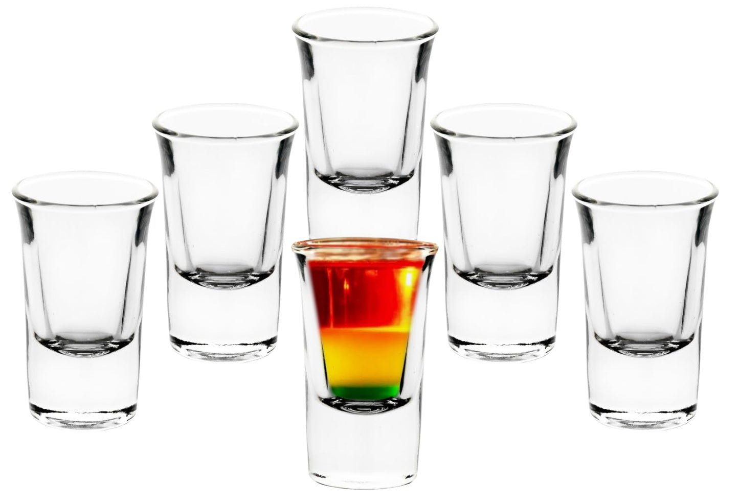Shot Glass with Heavy Base - Clear Drinking Glasses for Liquors - 1 Ounce, Glass Cups for Whiskey, Vodka and Tequila - Unique Gift for Him
