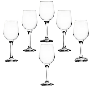 GIFTS PLAZA Crystal Clear Drinkware, 13.25 oz. - Set of 6, Elegant Wine Drinking Glasses for Mocktails, Cocktails, Water, and Other Beverages - Gift for Him or Her