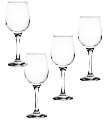 Crystal Clear Drinkware, 13.25 oz. - Set of 4, Elegant Wine Glasses with Stem - Suitable for Sparkling Beverages , Red and White Wine, Mocktails and Cocktails - Ideal for Bar, Home and Apartment (4)