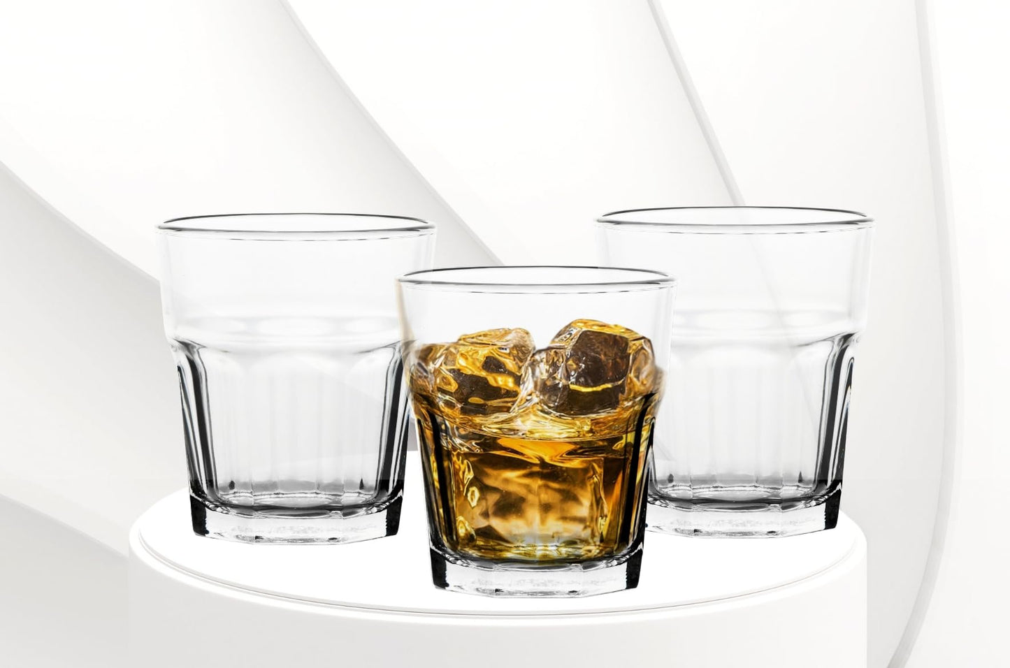 Double Old Fashioned Whiskey Glass - Drinking Glasses - 12 oz. Crystal Clear Glass Cups for on the Rocks Drinks - Unique Gifts for Men