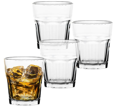 Double Old Fashioned Whiskey Glass - Drinking Glasses - 12 oz. Crystal Clear Glass Cups for on the Rocks Drinks - Unique Gifts for Men