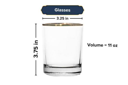 DOF Glasses - 11 Ounce Rocks Stemless Clear Glassware, Ideal Drinking Glasses for Whiskey, Water, Red Wine, and Cocktails - Versatile Old Fashioned Glasses