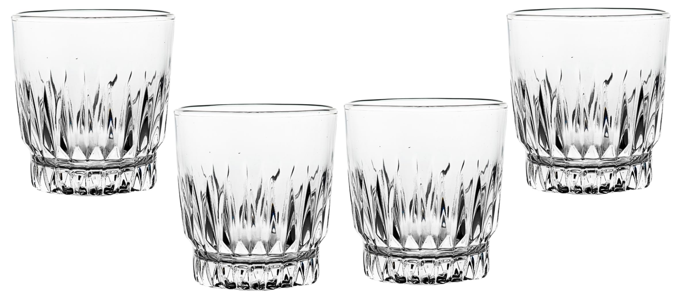Double Old Fashioned Whiskey Glass - Clear Drinking Glasses - 10 oz. Rock Glass for Liquor, Scotch, Bourbon-Dishwasher Safe Rocks Glasses for Bar, Kitchen and Home