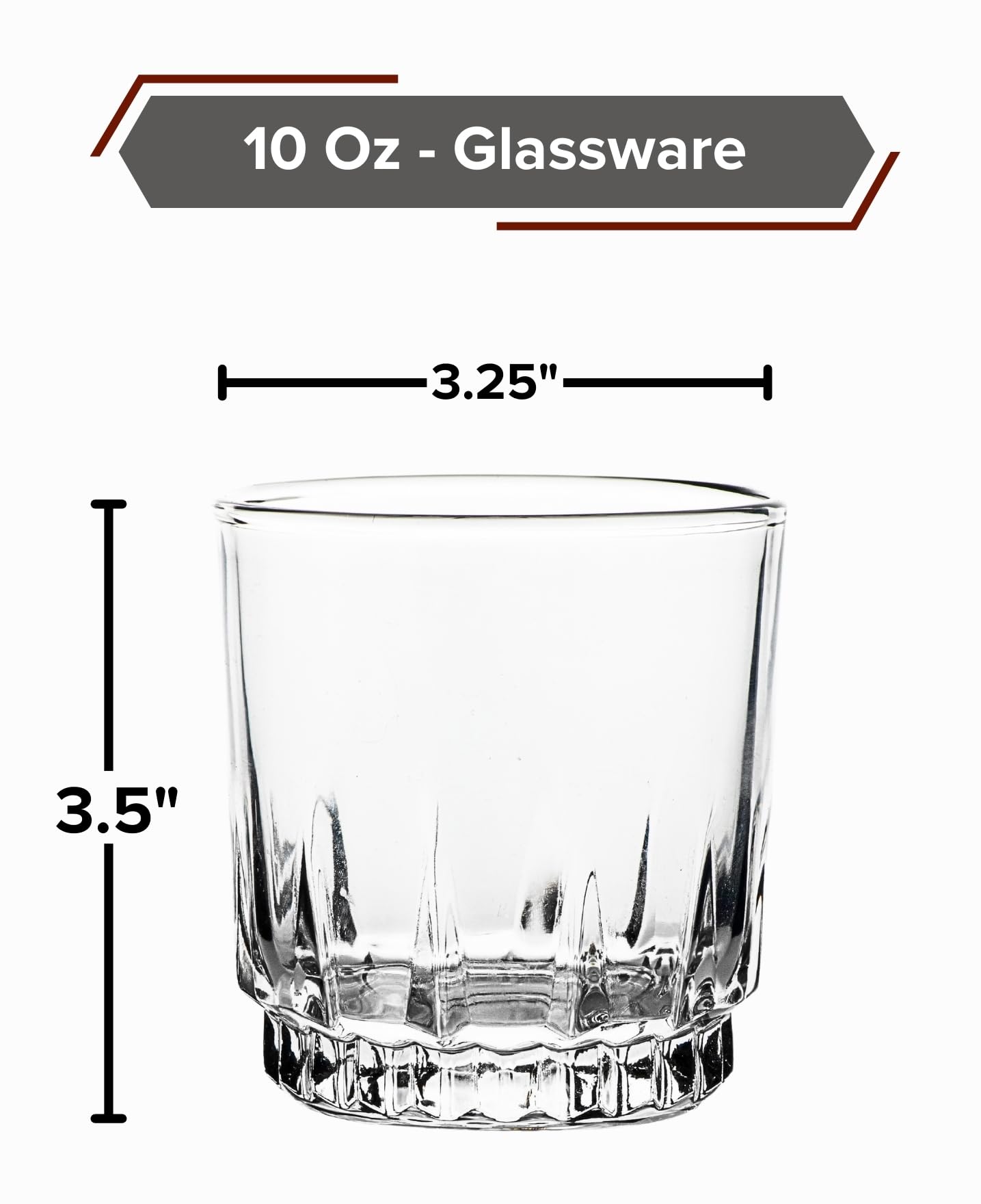 Crystal Clear Old Fashioned Glass - Lowball Glasses - 10 oz. Cute Style Drinkware for Whiskey, Bourbon, Vodka and Beverages - Ideal for Bar and Home