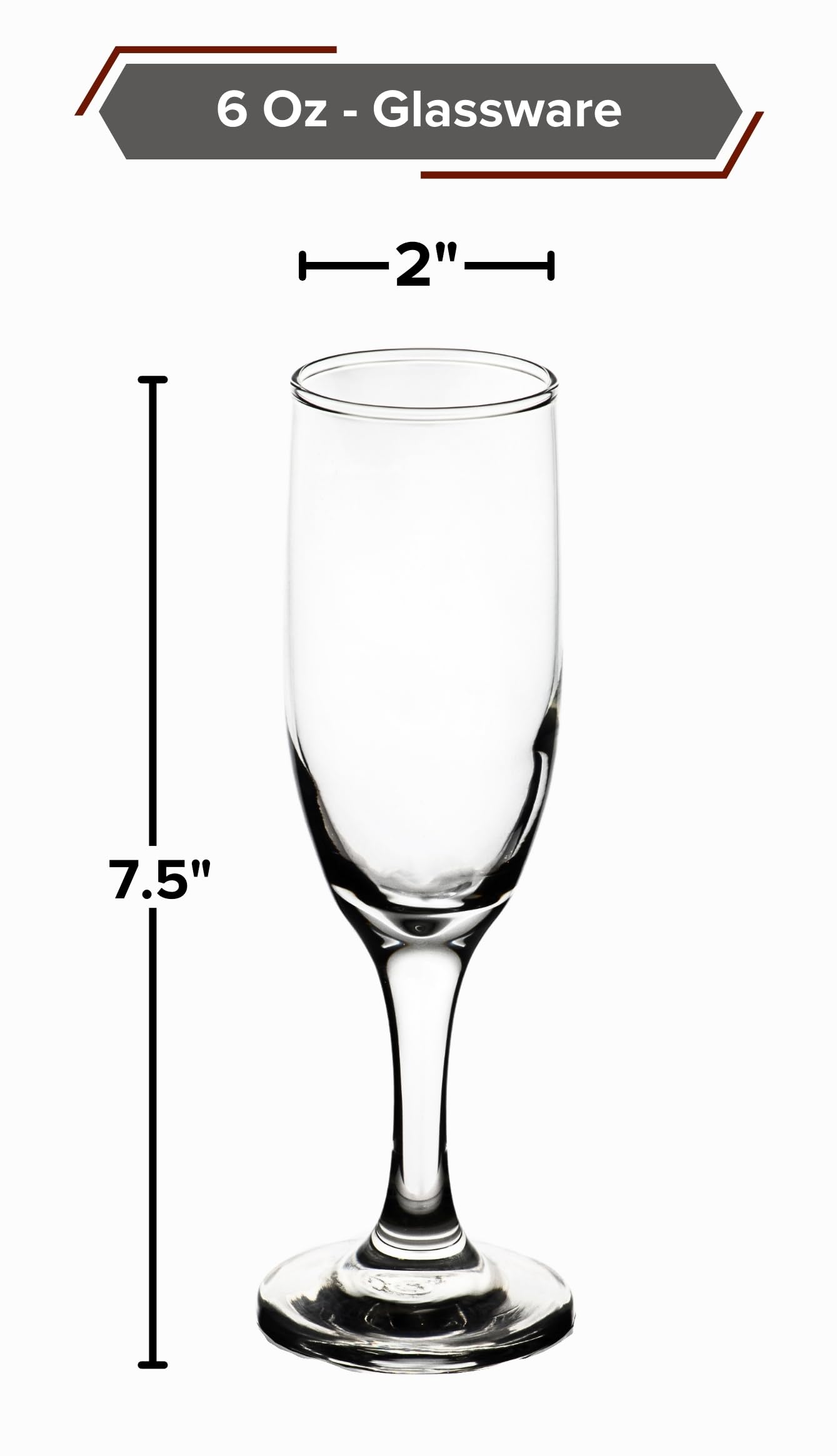 GIFTS PLAZA Clear Flute Glassware - Stemmed Champagne Glasses - Transparent Glass for Wine and Beverages - Elegant Drinkware for Special Occasion, Birthday, Party and Weddings