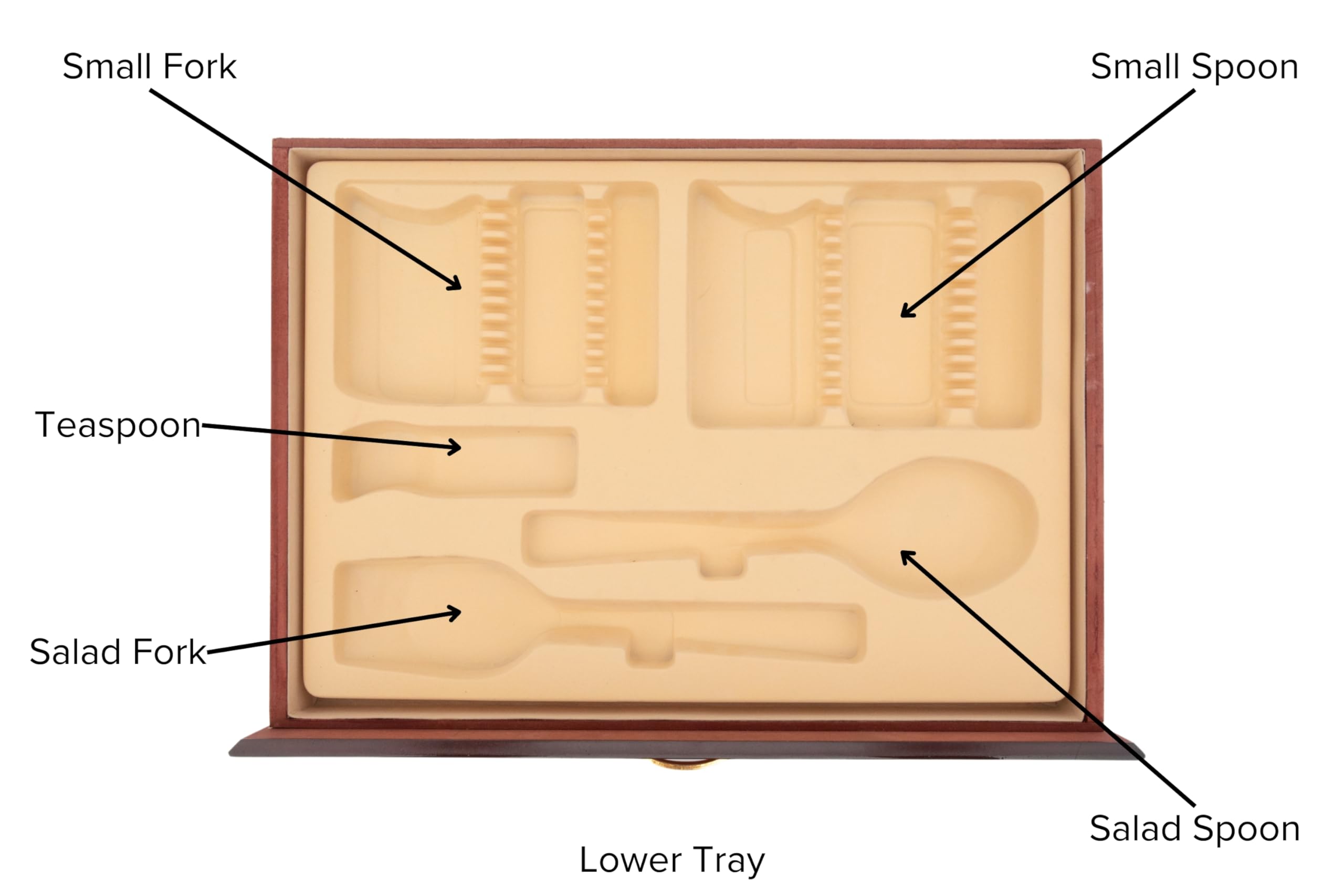 Flatware Storage Box with Drawer - For Up To 75 Piece Sets High-Gloss Case with Lid and Gold-Plated Handles, Red Wood Style Chest with Cream Interior Trays - Italian Collection Silverware Organizer