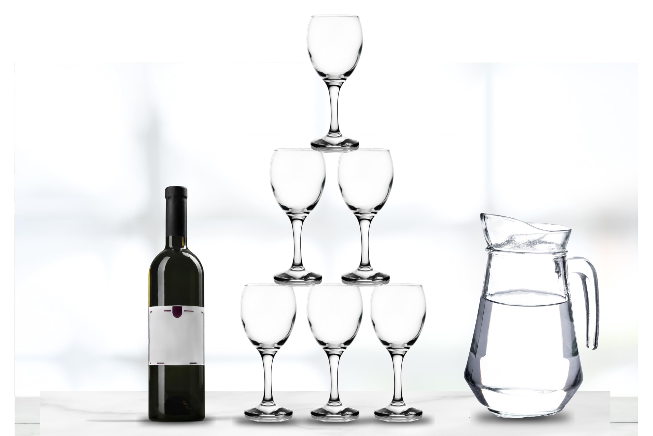 Wine Glasses – 8.25 Ounce Crystal Clear Stemmed Goblets, Perfect for Red Wine, Champagne and Cocktails – Elegant Glassware for Parties and Everyday Use