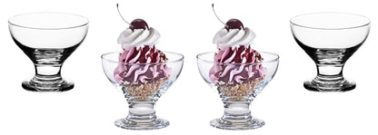 Elegant Ice Cream Glass Bowls - Small Dessert Cups - 8 ounce, Dessert Bowls for Sundae, Fruits, Salad, and Puddings - Perfect addition to your Kitchen Set Dishes , Parties, and Catering