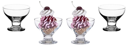 Elegant Ice Cream Glass Bowls - Small Dessert Cups - 8 ounce, Dessert Bowls for Sundae, Fruits, Salad, and Puddings - Perfect addition to your Kitchen Set Dishes , Parties, and Catering