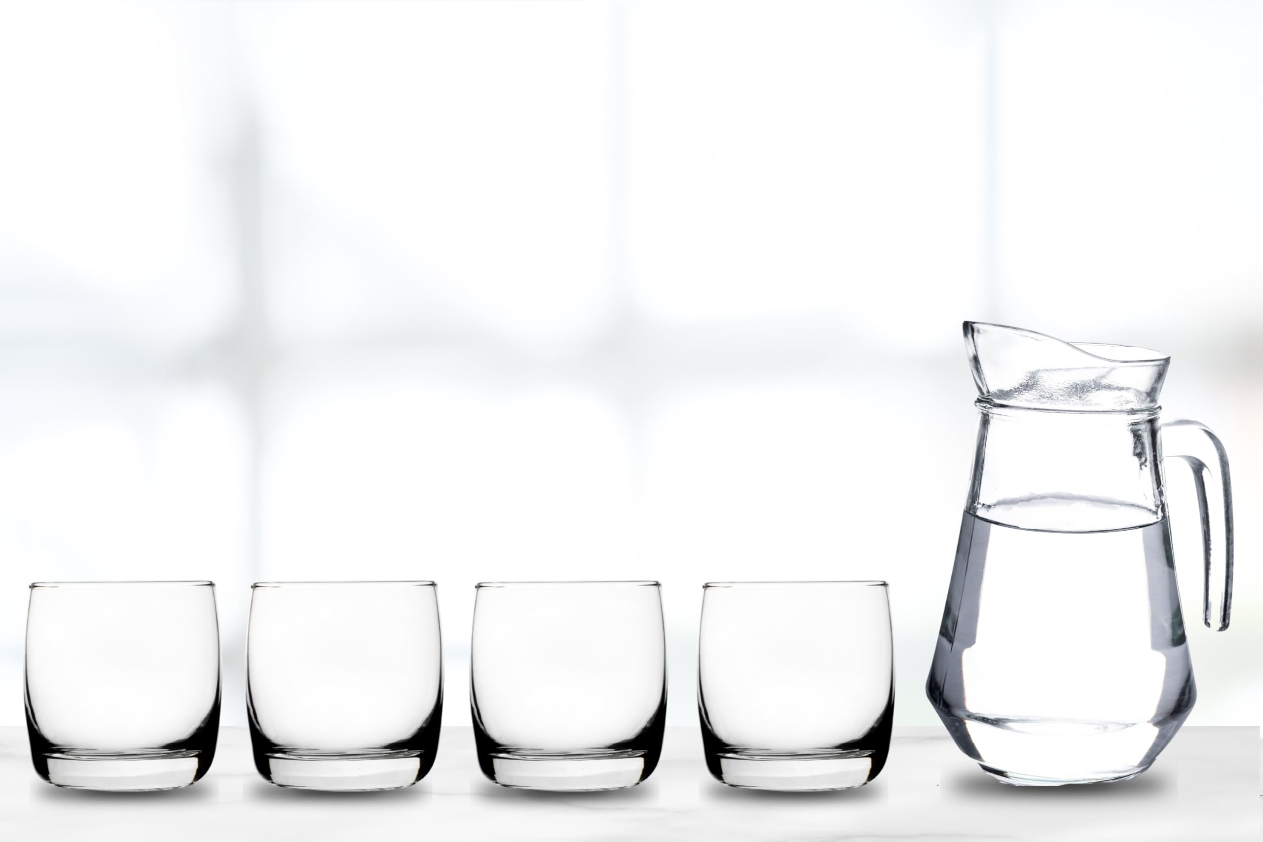 Rocks Glasses - 10 Ounce Modern Stemless Glassware for Water, Juice, Cocktails, Margarita & Beer - Bourbon Glass, Shot Glass, Rock Tumbler, Ideal Party Set