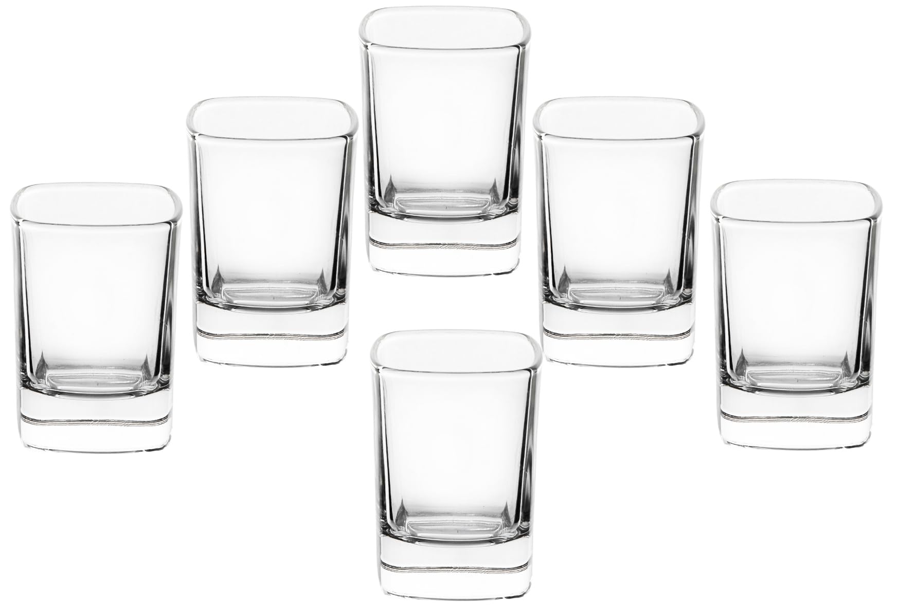 GIFTS PLAZA Shot Glasses - 2 oz. Square Shot Glass with Heavy Base - Crystal Clear Drinking Glass for Tequila, Espresso Martini and Drinks - Gift for Men, Father's Day Gift